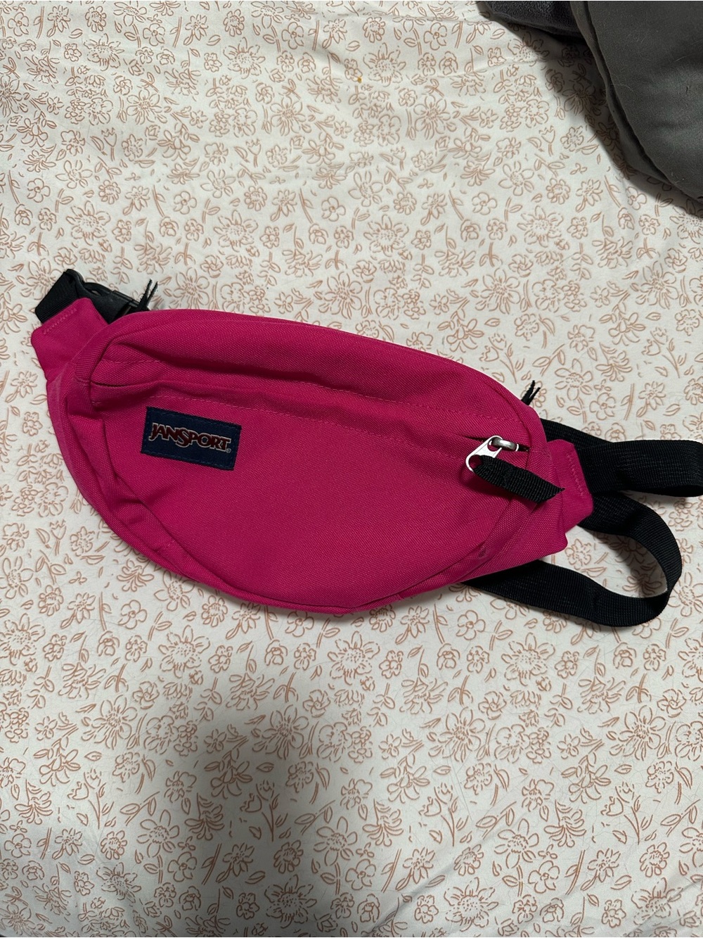 Jansport Hot Pink Crossbody Fanny Pack with Black Strap